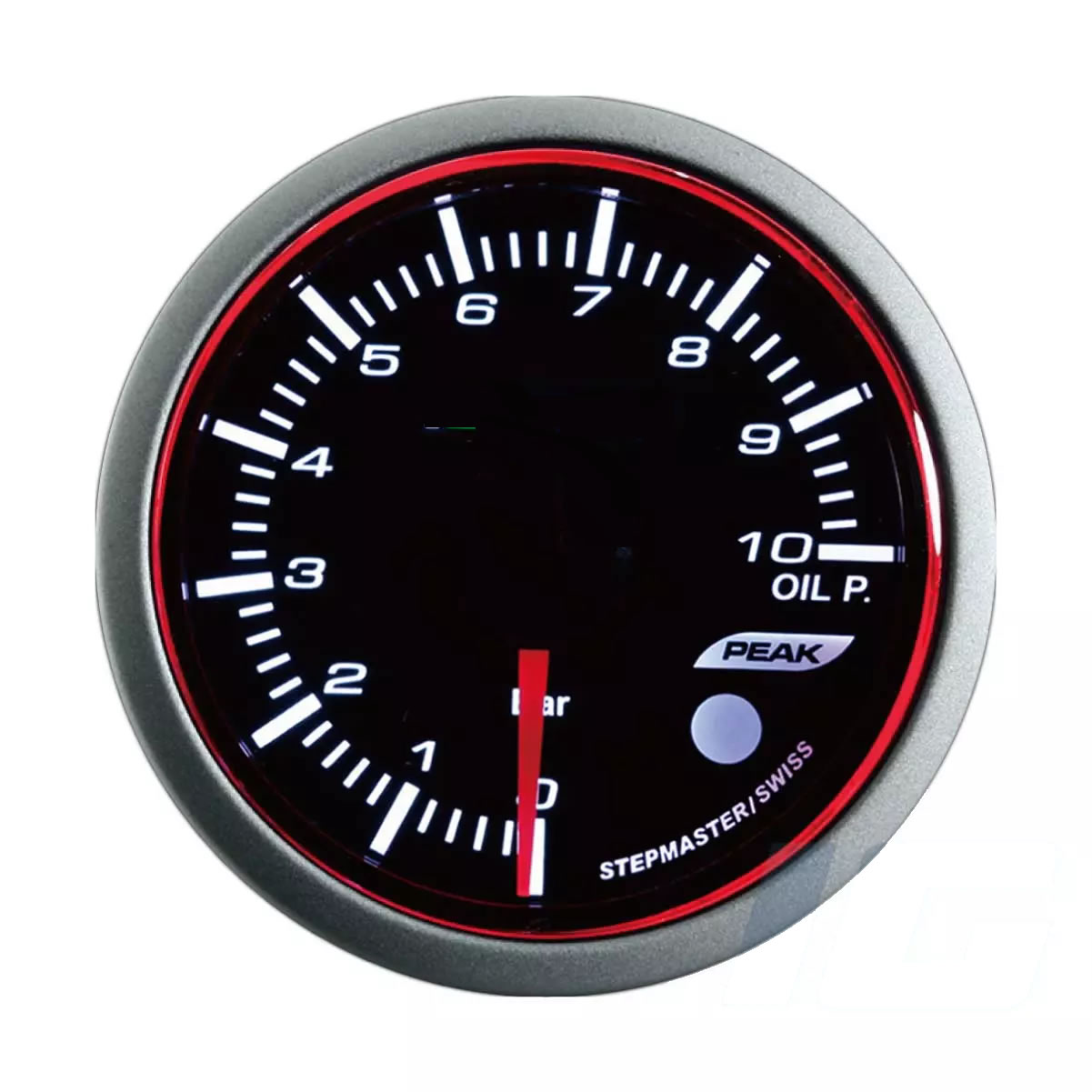 52mm White and Blue and Amber LED Performance Car Gauges - Oil Pressure Gauge With Sensor and Warning and Peak For Your Sport Racing Car
